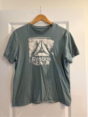 Reebok Men's Graphic Tee in Sage Green with White Logo